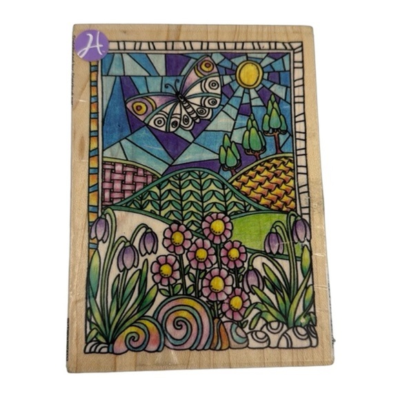 Color Me Mounted Rubber Stamp: Flowers - Picture 4 of 5